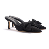 Larroude Mini Elle Pump In Black Fabric