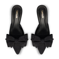 Larroude Mini Elle Pump In Black Fabric