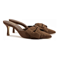 Larroude Mini Elle Pump In Cinnamon Fabric