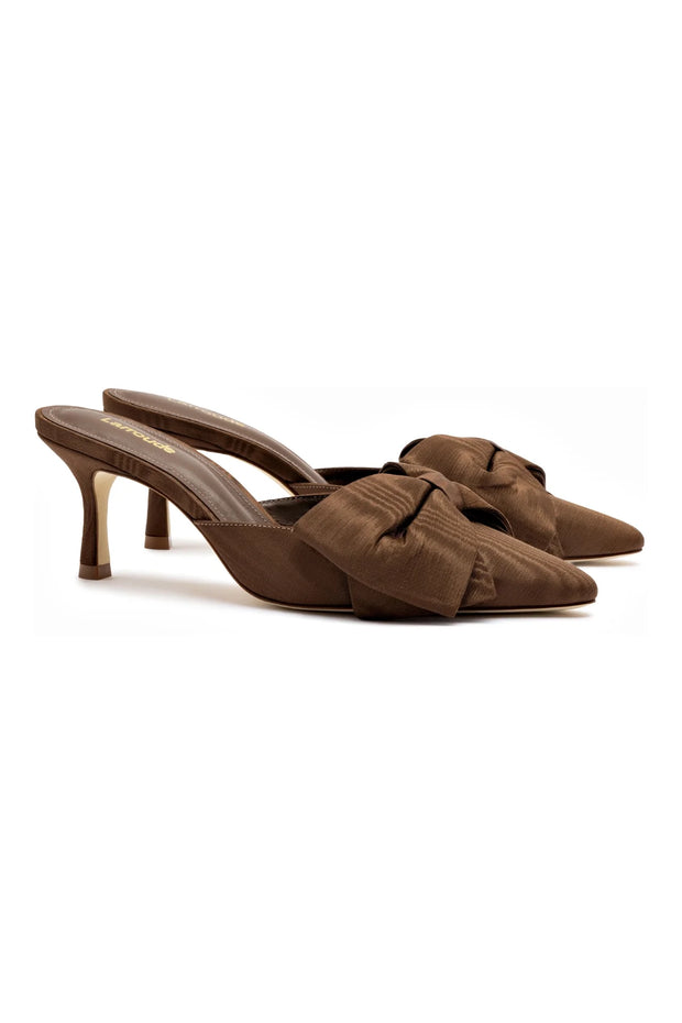 Larroude Mini Elle Pump In Cinnamon Fabric