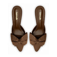 Larroude Mini Elle Pump In Cinnamon Fabric