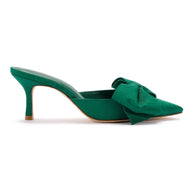 Larroude Mini Elle Pump In Emerald Fabric