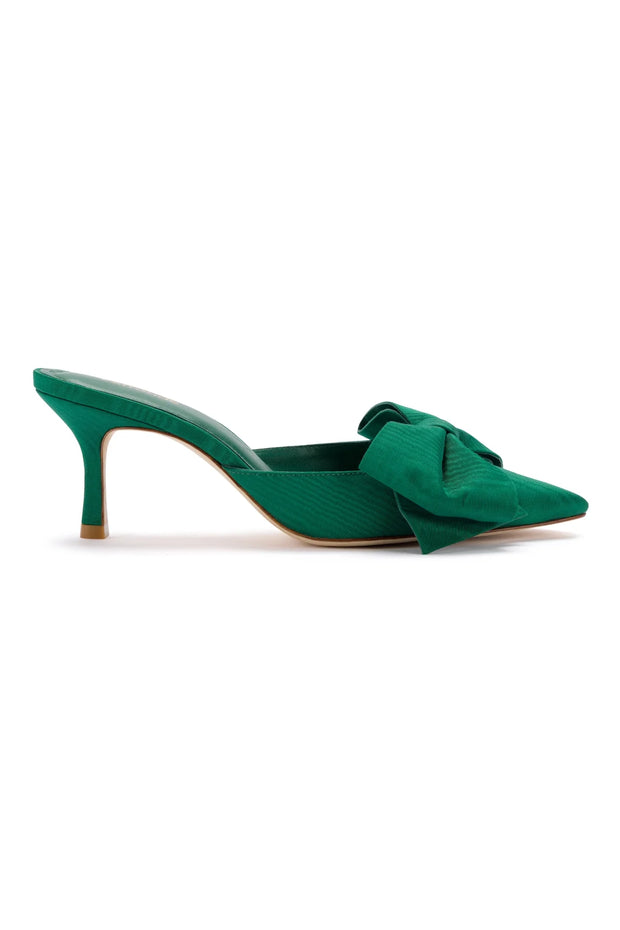 Larroude Mini Elle Pump In Emerald Fabric