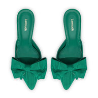Larroude Mini Elle Pump In Emerald Fabric
