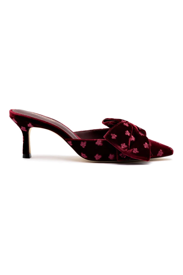 Larroude Mini Elle Pump In Wine Velvet