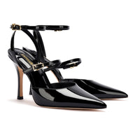 Larroude Kris Pump In Black Patent Leather