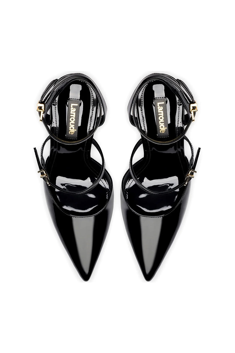 Larroude Kris Pump In Black Patent Leather