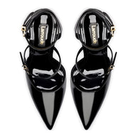 Larroude Kris Pump In Black Patent Leather