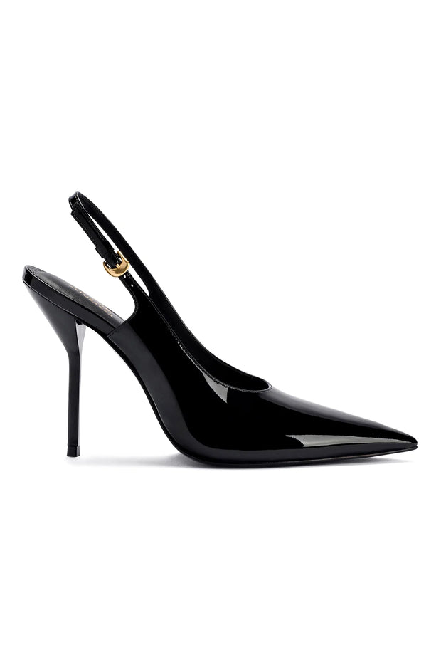 Larroudé X Altuzarra Pump In Black Patent Leather