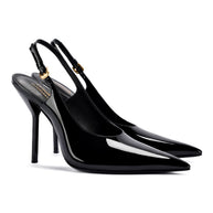Larroudé X Altuzarra Pump In Black Patent Leather