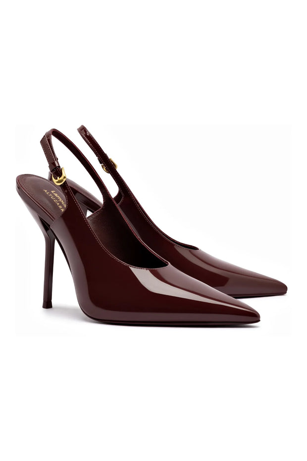 Larroudé X Altuzarra Pump In Burgundy Patent Leather