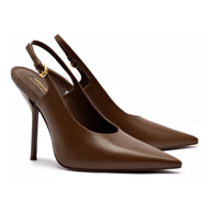 Larroudé x Altuzarra Pump In Burnt Umber Leather