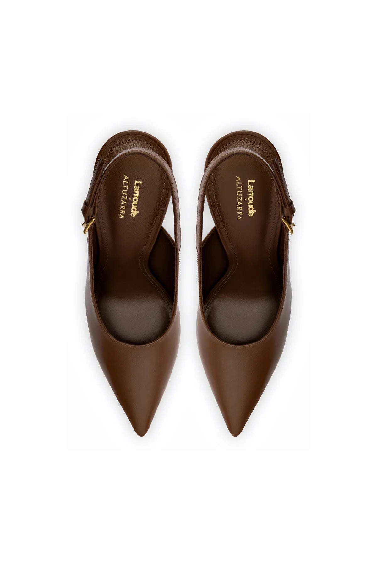 Larroudé X Altuzarra Pump In Burnt Umber Leather