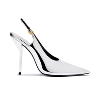 Larroudé X Altuzarra Pump In Silver Specchio
