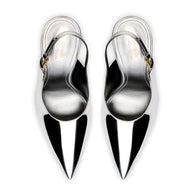 Larroudé X Altuzarra Pump In Silver Specchio