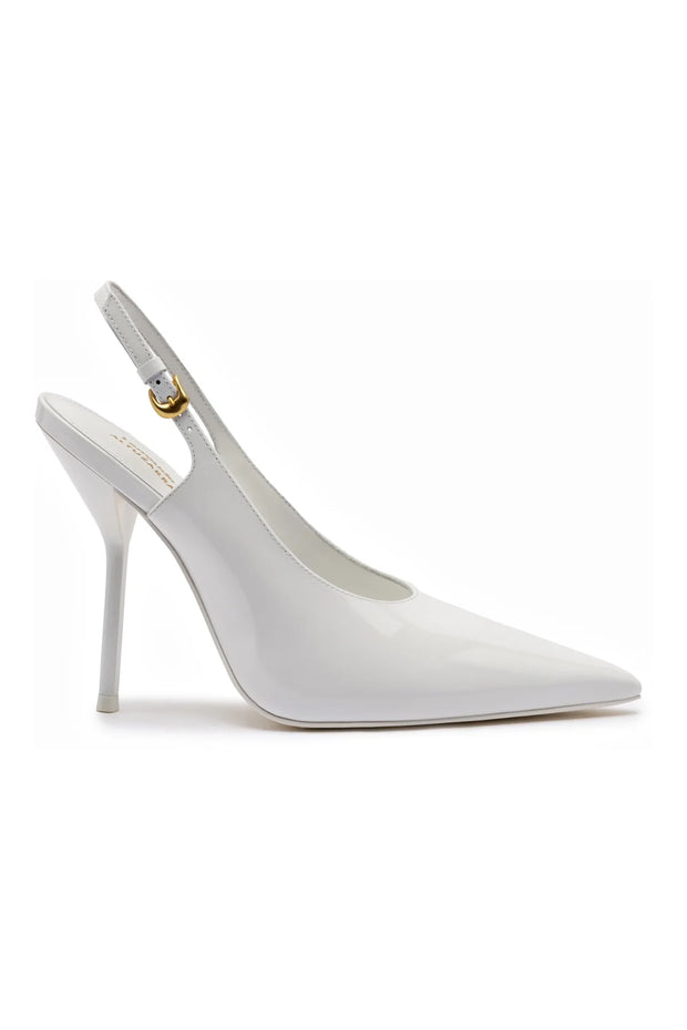 Larroudé x Altuzarra Pump In White Patent Leather