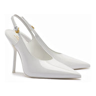 Larroudé x Altuzarra Pump In White Patent Leather
