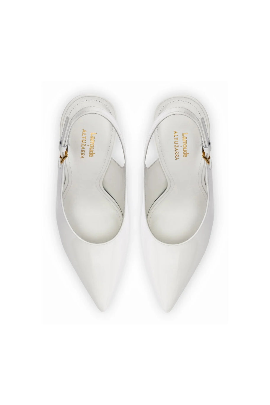 Larroudé x Altuzarra Pump In White Patent Leather