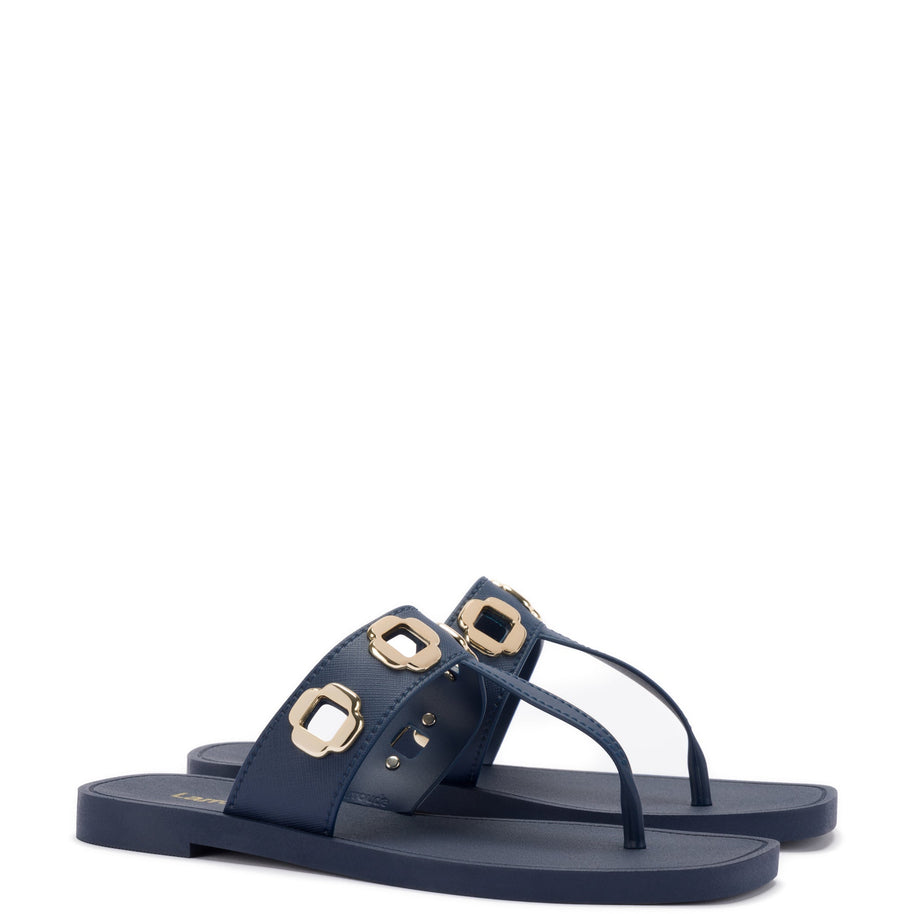 Larroude Milan S In Navy PVC