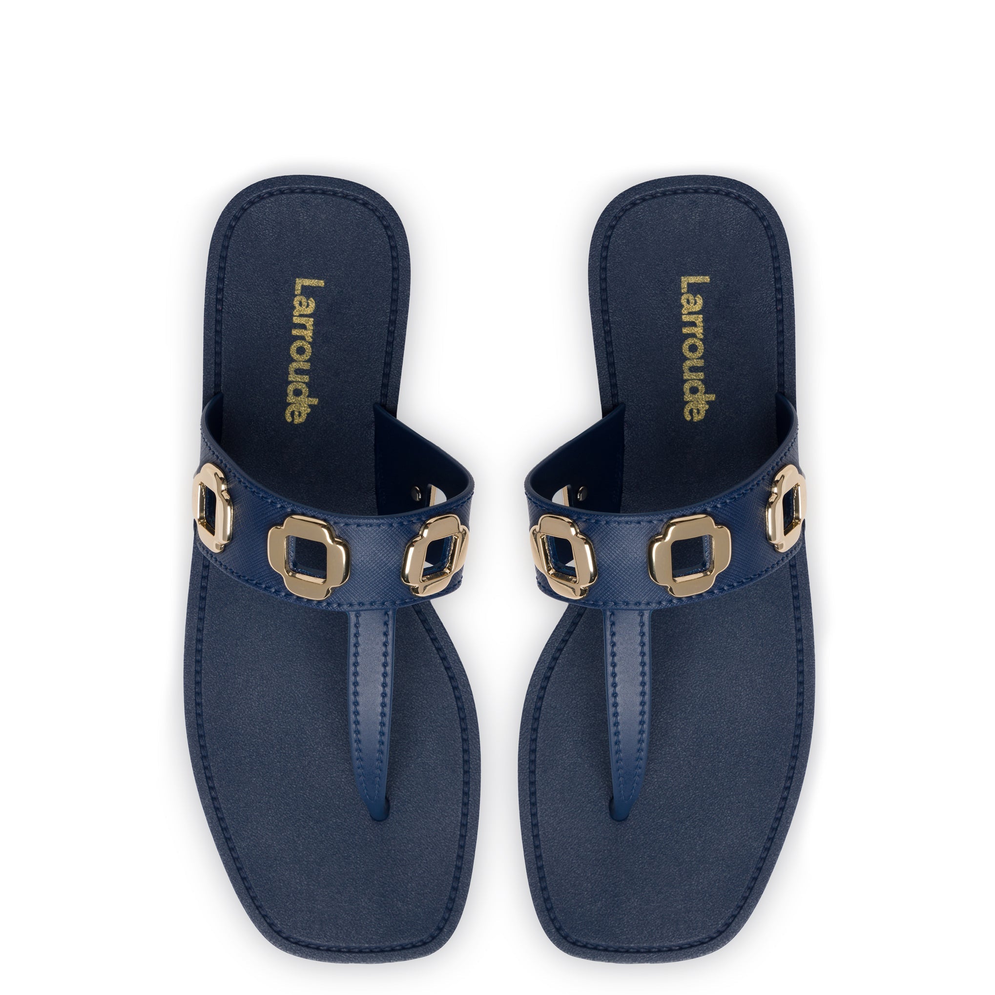 Larroude Milan S In Navy PVC