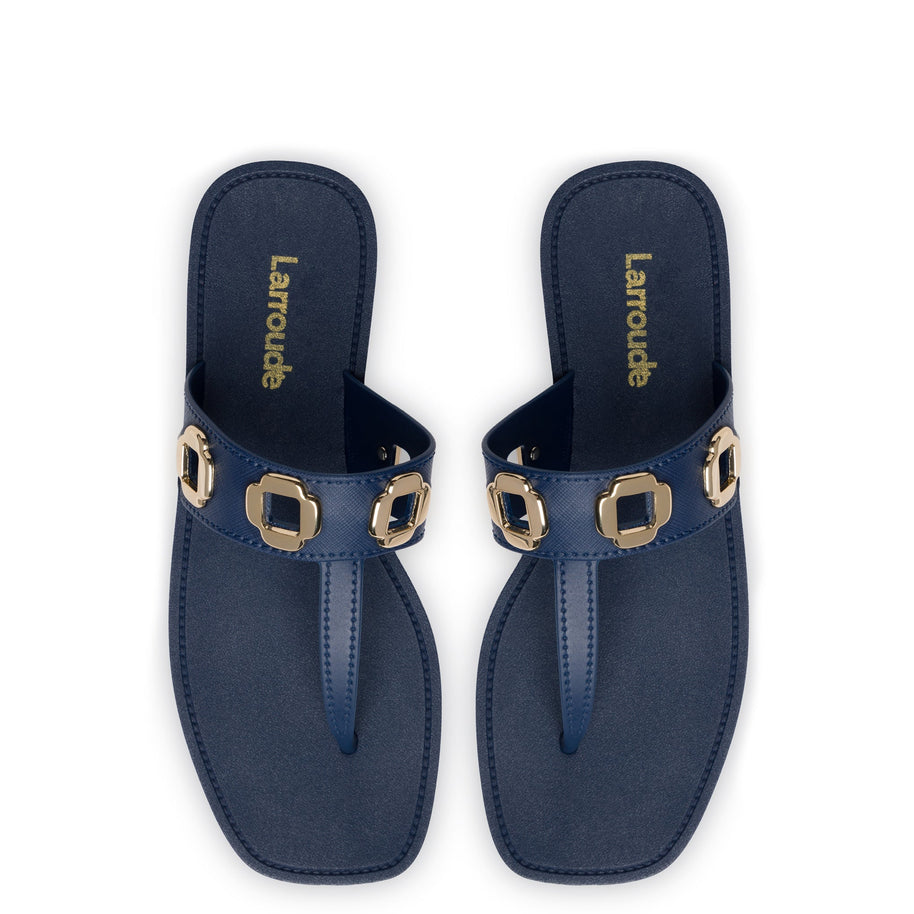 Larroude Milan S In Navy PVC