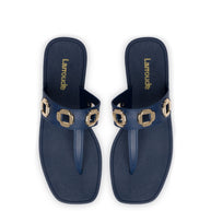 Larroude Milan S In Navy PVC