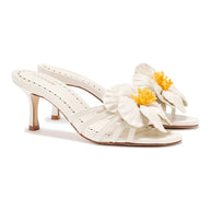 Larroude Magnolia Mule In Ivory Leather