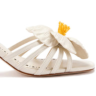 Larroude Magnolia Mule In Ivory Leather