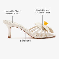 Larroude Magnolia Mule In Ivory Leather