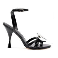 Larroude Amore Sandal in Black Leather