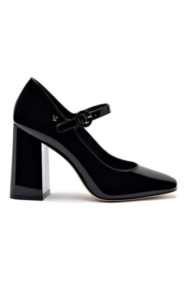 Larroude Blair Hi Pump In Black Patent Leather