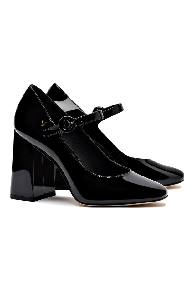 Larroude Blair Hi Pump In Black Patent Leather