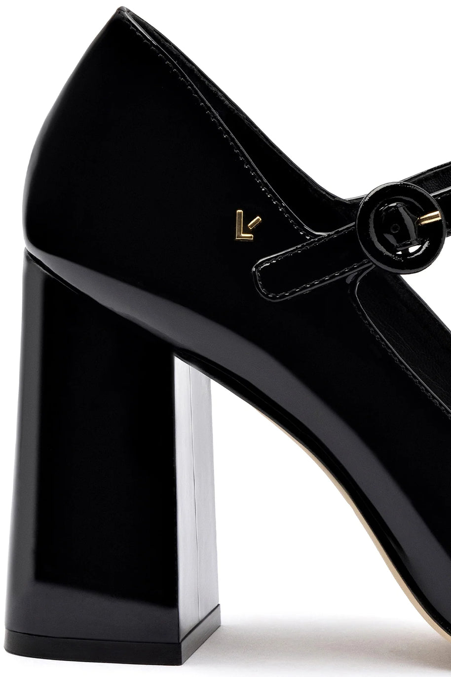 Larroude Blair Hi Pump In Black Patent Leather