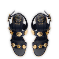 Larroude Madison Hi Espadrille In Navy Saffiano