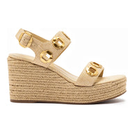 Larroude Milan Espadrille In Beige Raffia