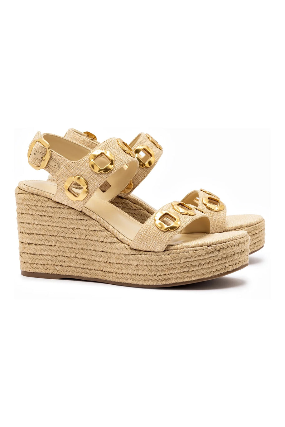 Larroude Milan Espadrille In Beige Raffia