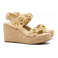Larroude Milan Espadrille In Beige Raffia