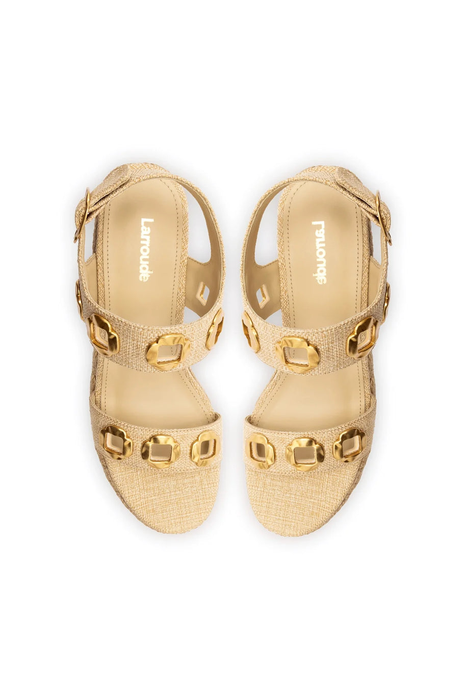 Larroude Milan Espadrille In Beige Raffia