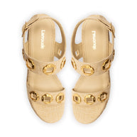 Larroude Milan Espadrille In Beige Raffia