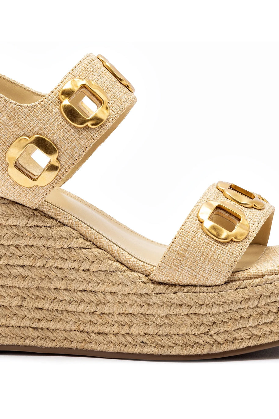 Larroude Milan Espadrille In Beige Raffia