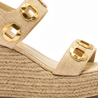Larroude Milan Espadrille In Beige Raffia