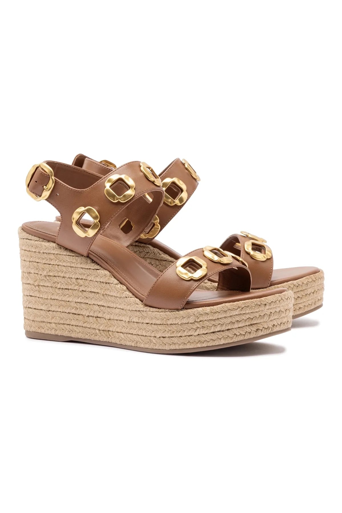 Larroude Milan Espadrille In Caramel Leather