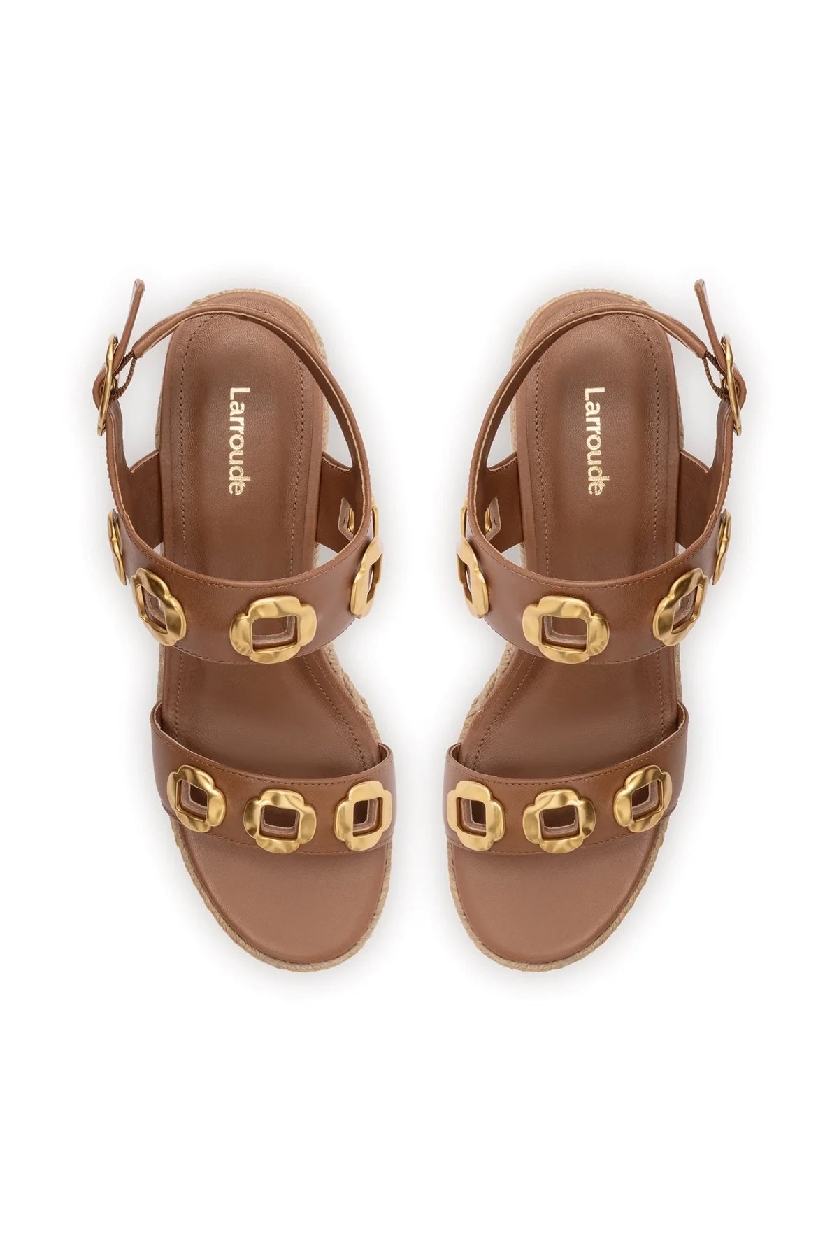 Larroude Milan Espadrille In Caramel Leather