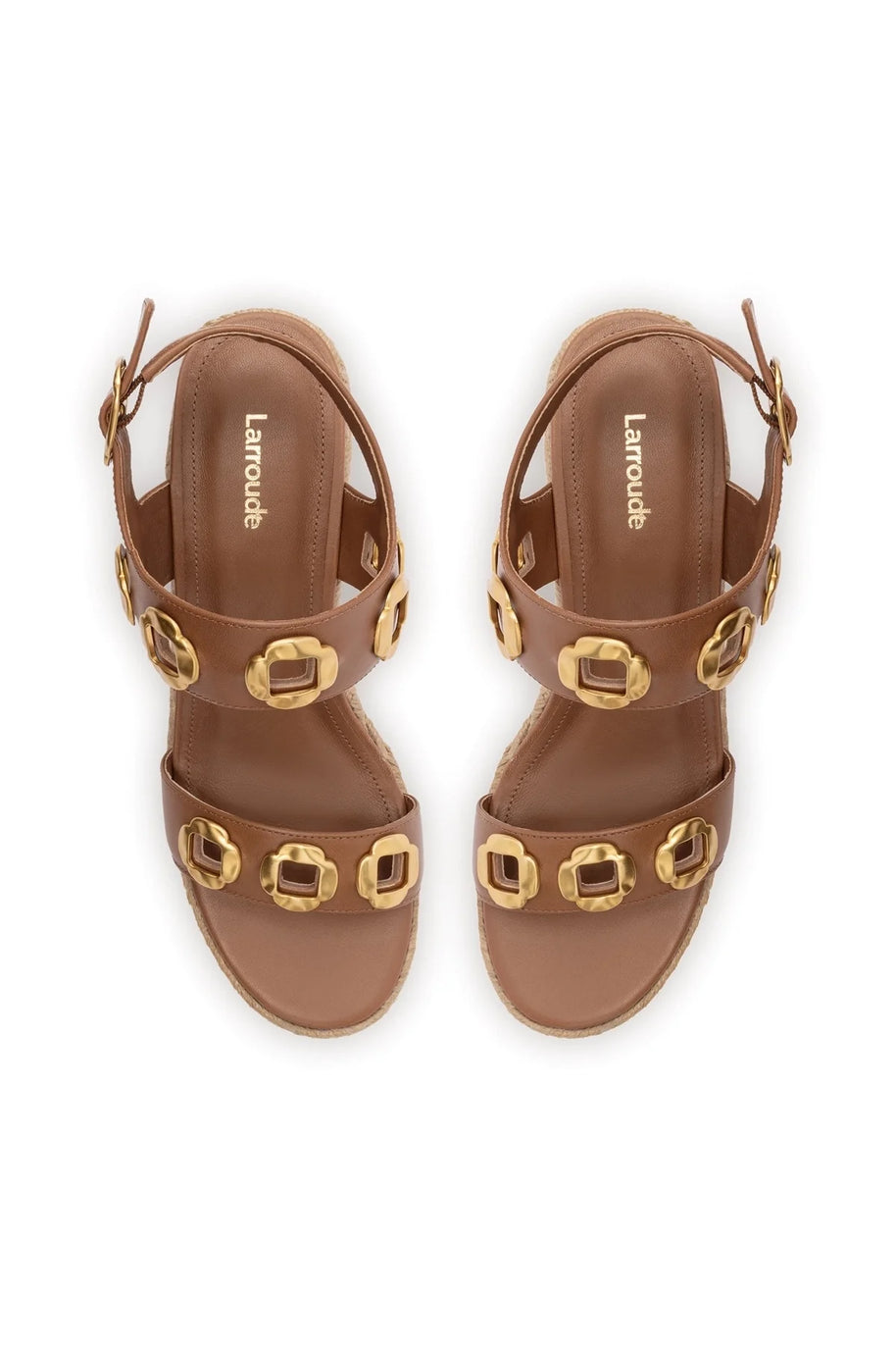 Larroude Milan Espadrille In Caramel Leather