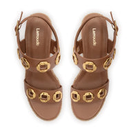 Larroude Milan Espadrille In Caramel Leather