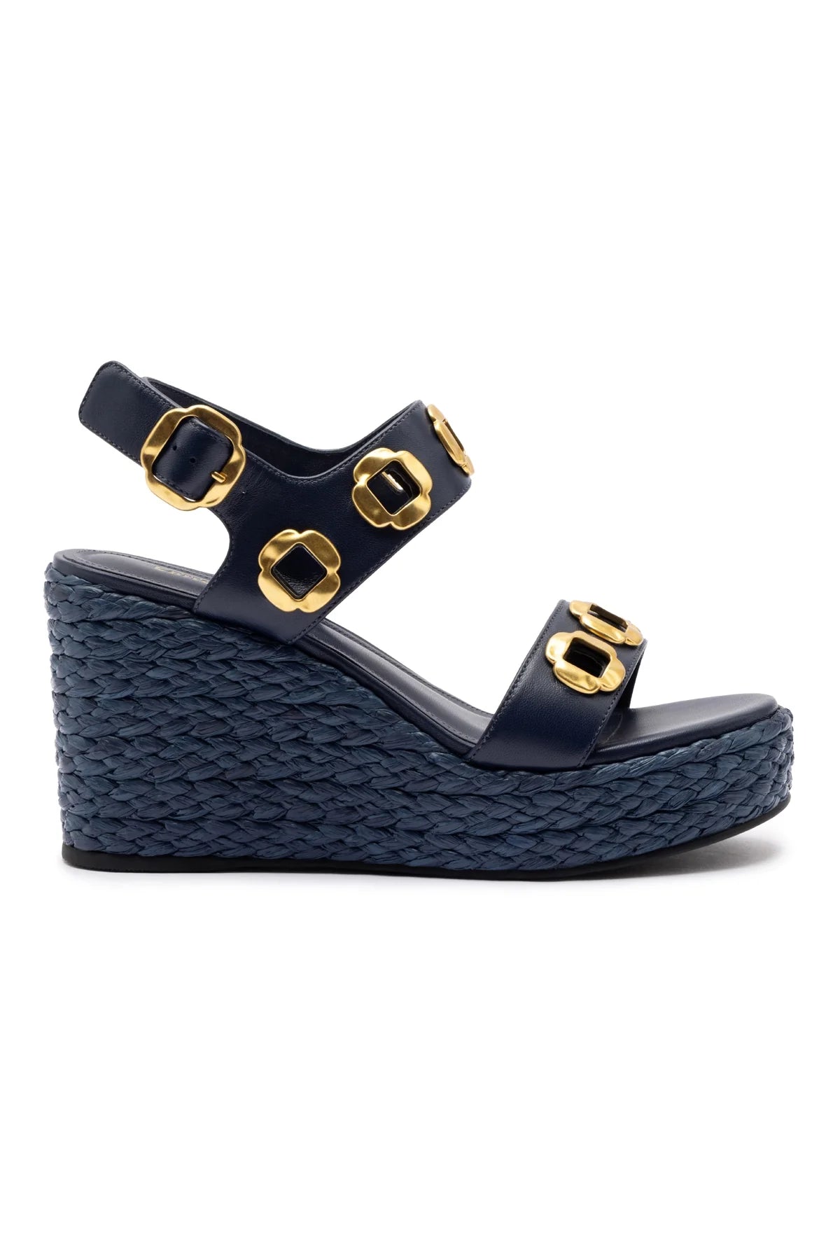 Larroude Milan Espadrille In Navy Leather