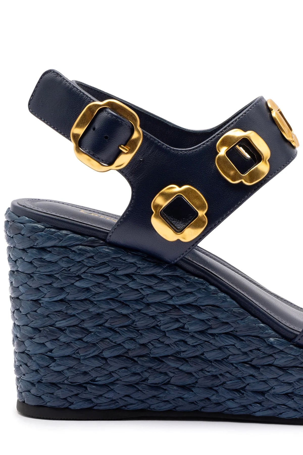 Larroude Milan Espadrille In Navy Leather