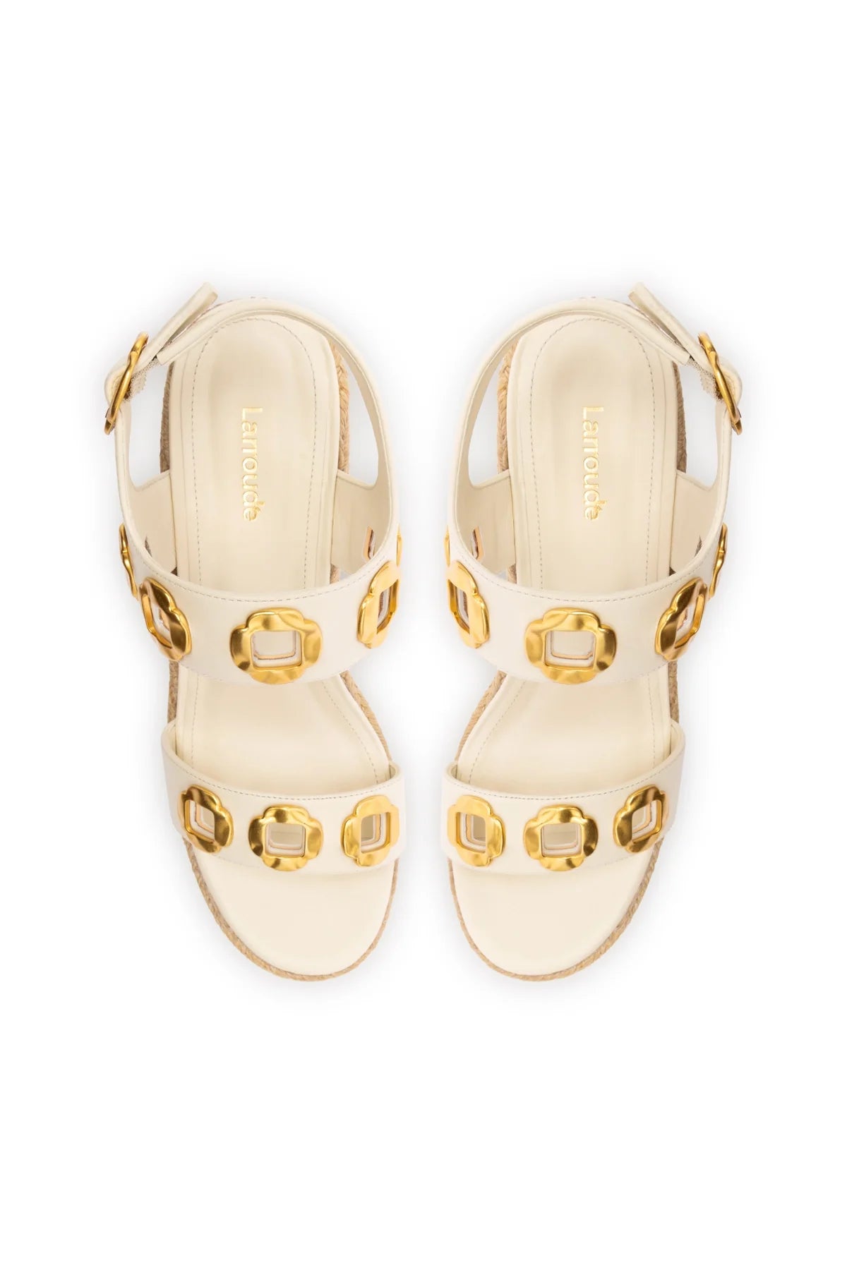 Larroude Milan Espadrille In Ivory Leather