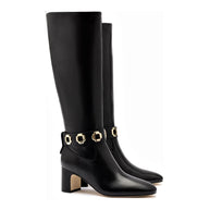 Larroude Milan Block Boot In Black Leather