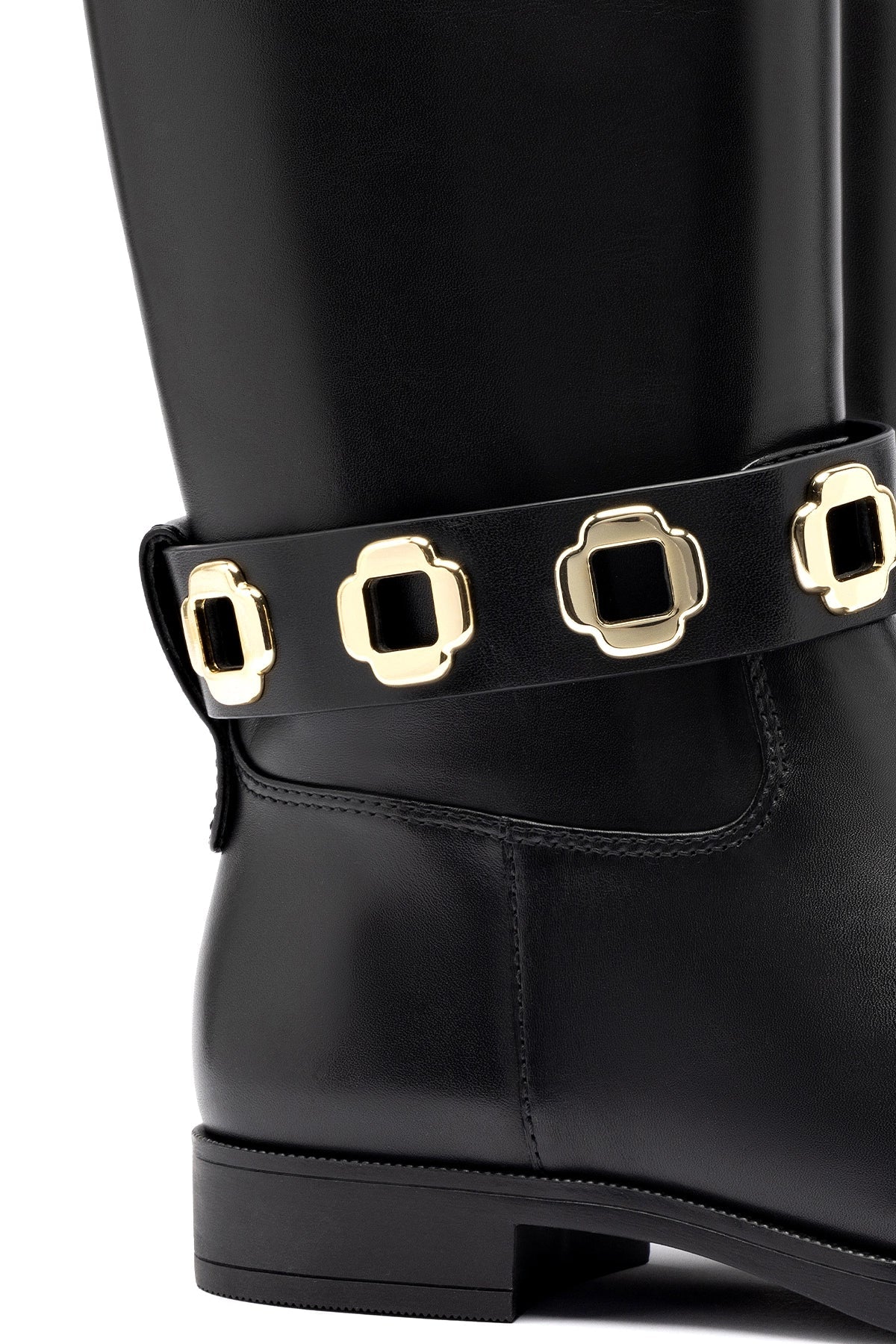 Larroude Milan Flat Bootie In Black Water Resistant Leather